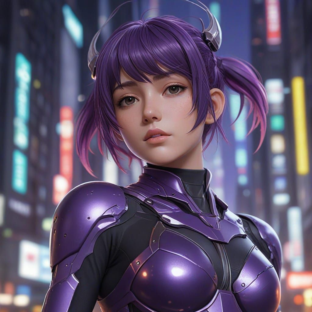 Futuristic Alien Woman in 3D Anime Style