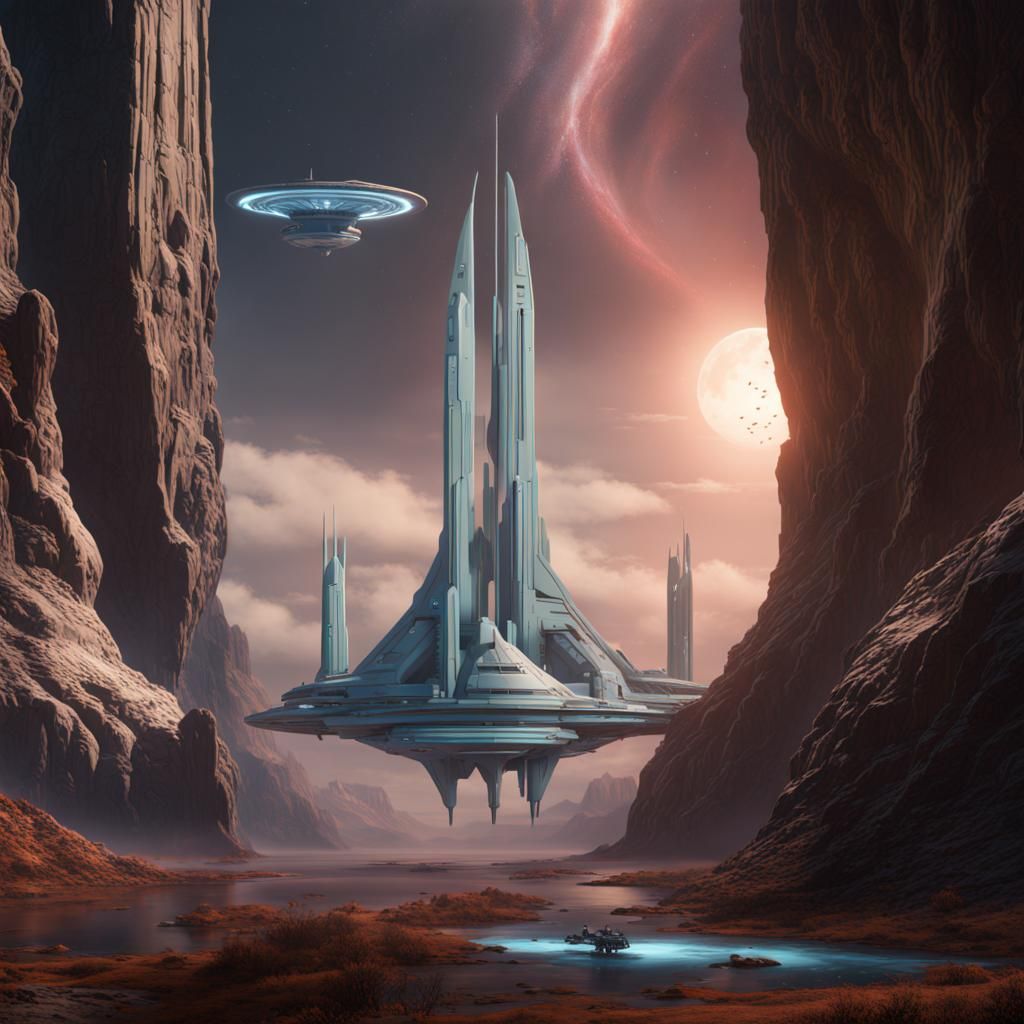 Detailed Star Trek Matte Painting in 8k