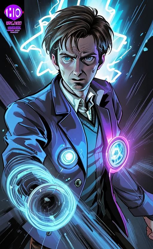 Comic book style Tenth Doctor