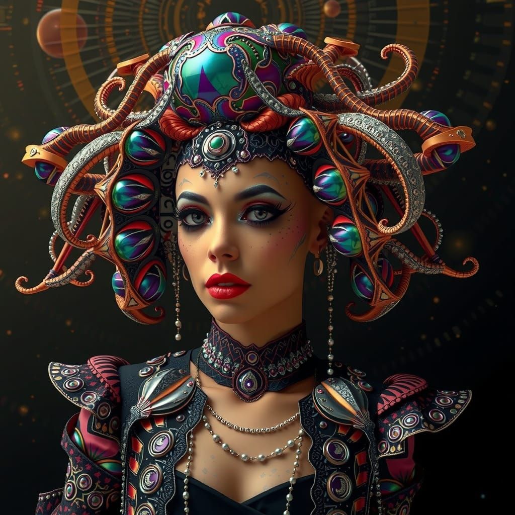 African Queen in Flamboyant 3D CGI Style