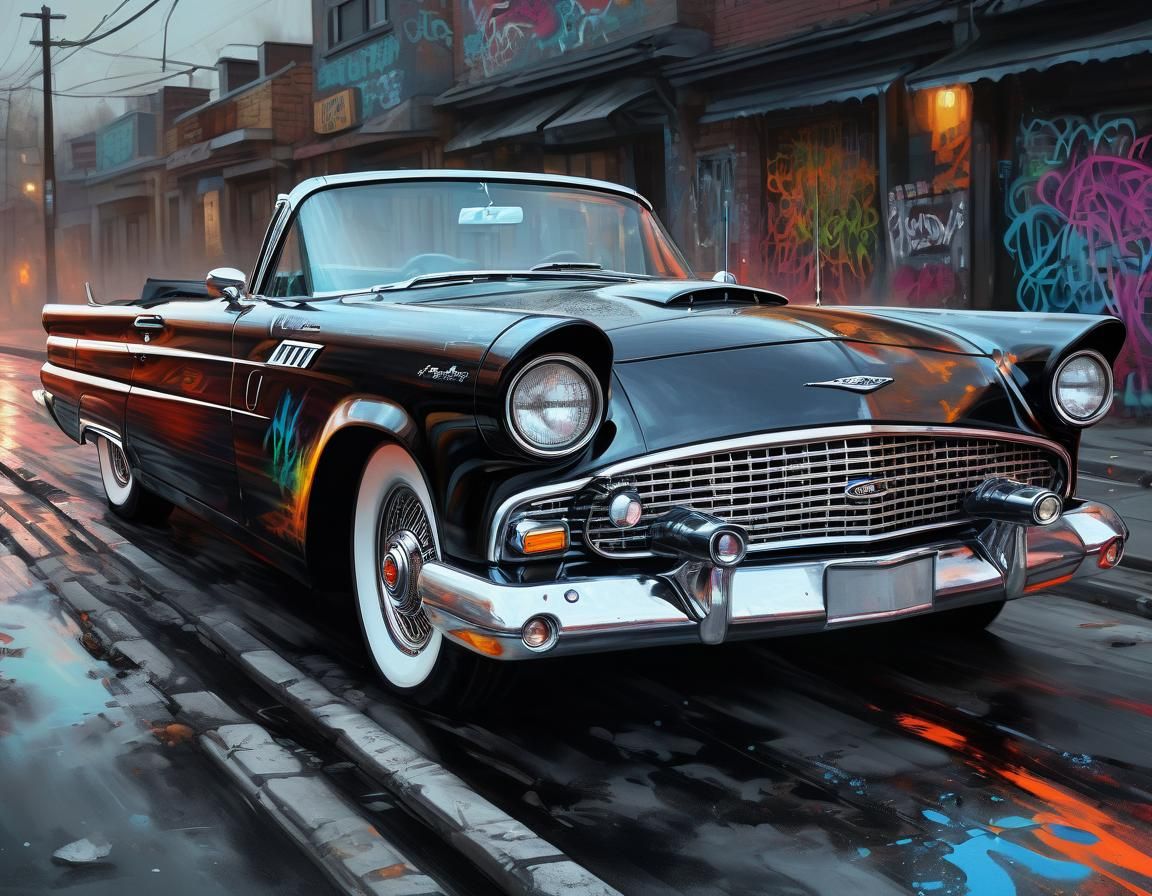 Grim Reaper's Ride: Foreboding Graffiti Art