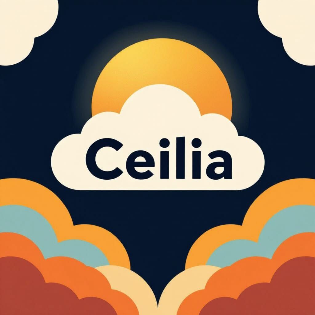 Minimalist Logo of Cloud with Golden Sun