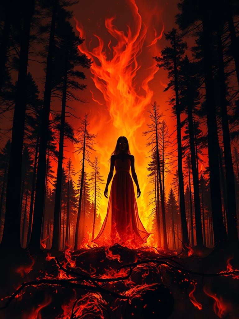 Inferno Ghost: Digital Painting of Forest Fire