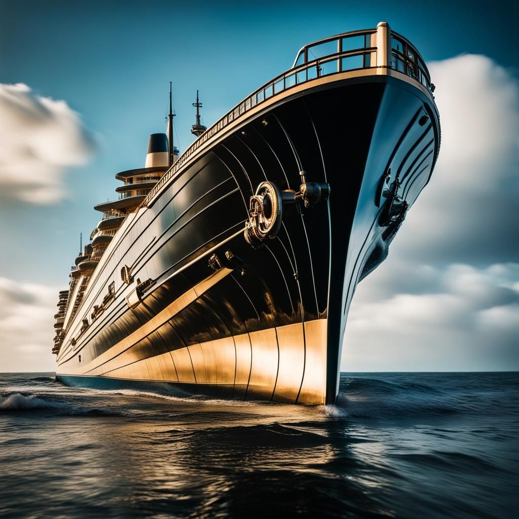 Art Deco Ocean Liner: Elegant Transoceanic Ship