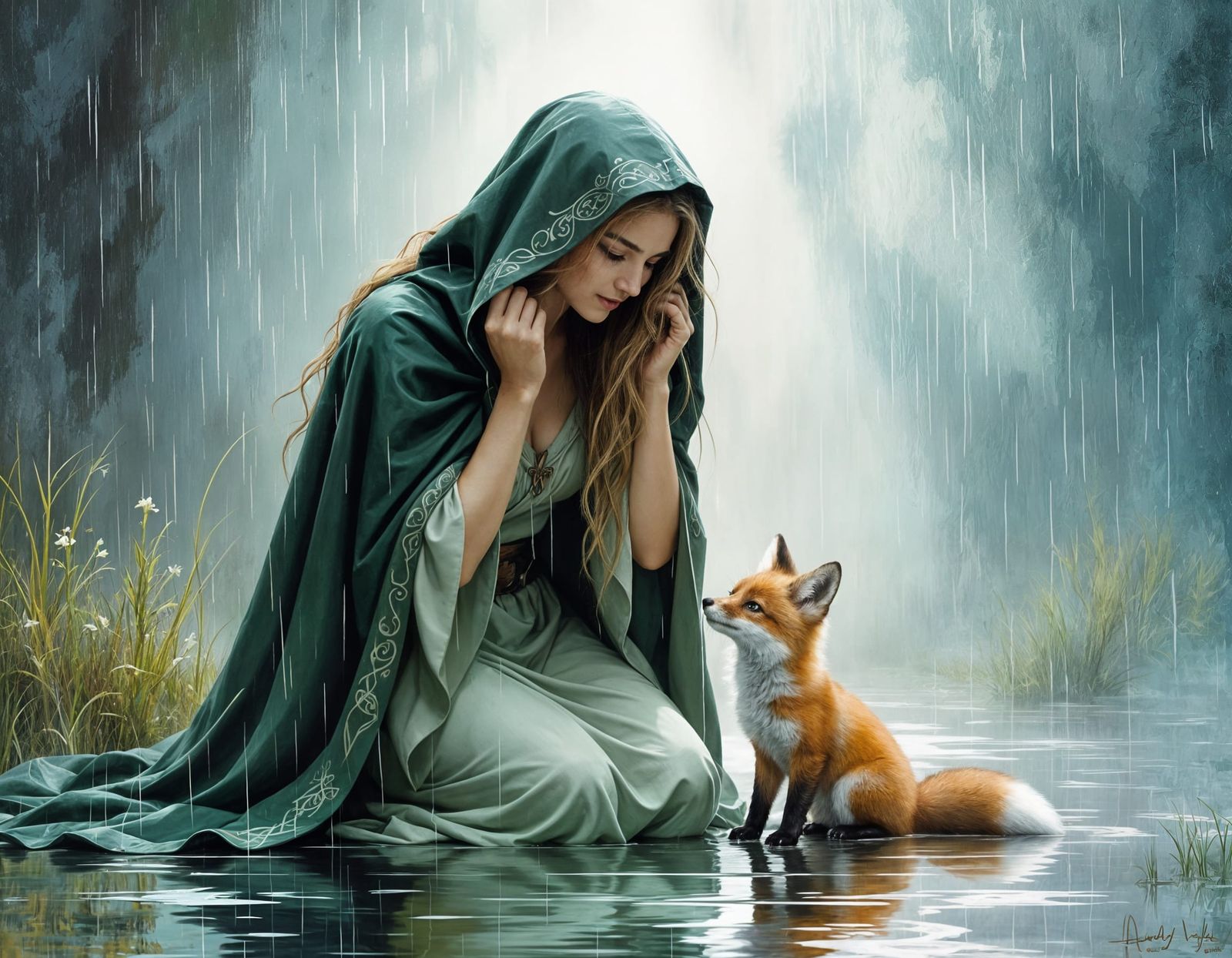Norse Goddess Shields Fox Pup from Summer Rain