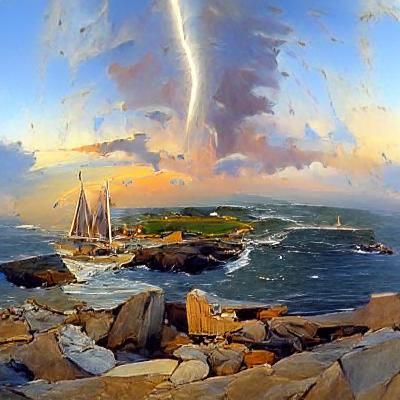 Rhode Island in Oil Painting Style