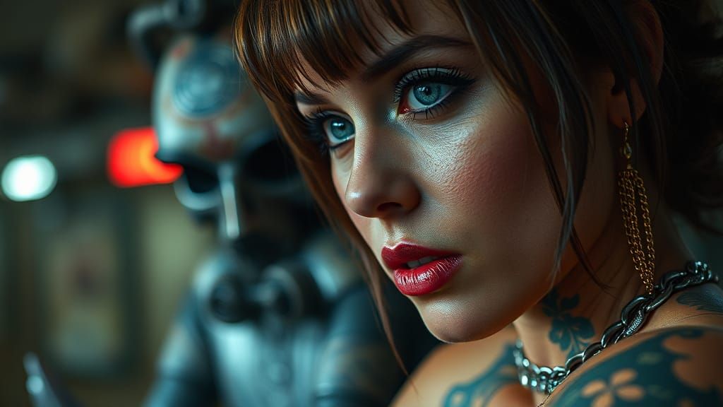 Gothic Science Fiction Portrait Inspired by H.R. Giger