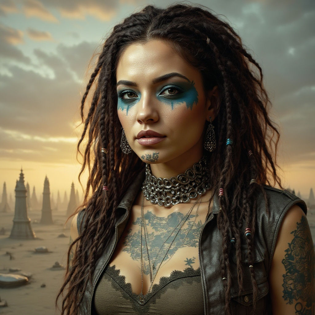 Portrait with Trashpunk Grunge Aesthetic