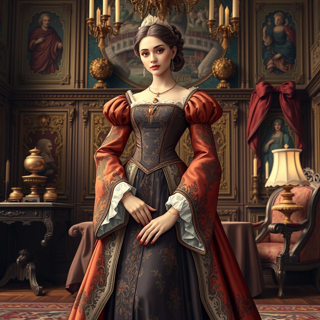 Regal Woman in Renaissance Style
