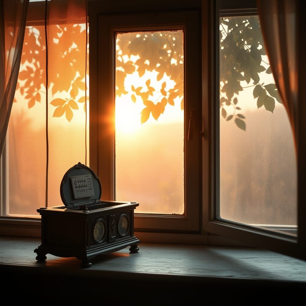Antique Music Box in Dreamlike Realism Style