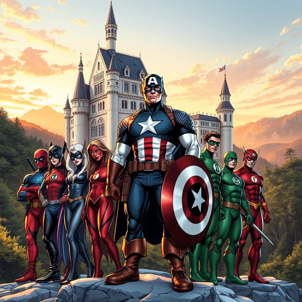 Captain America and Friends Unite in Epic Comic Book Art