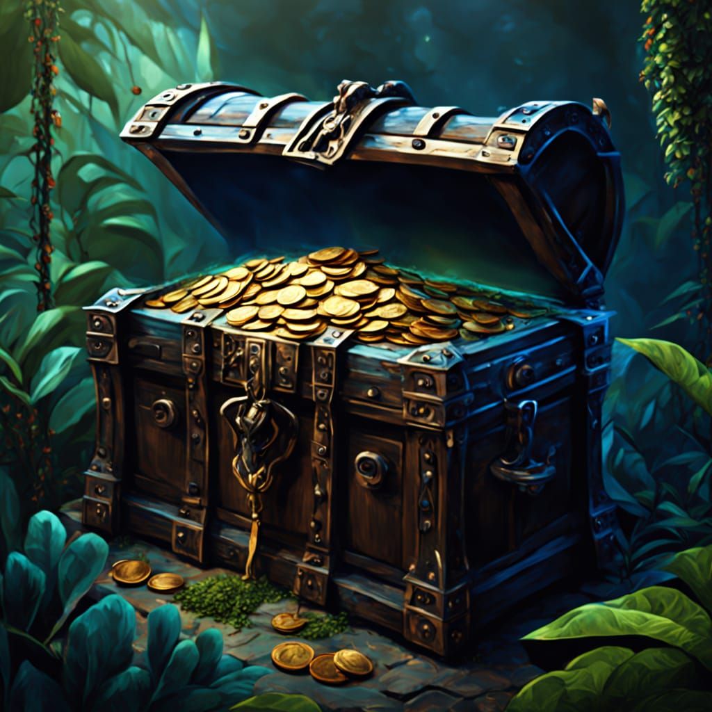 Lush Garden Oasis Inside Pirate Treasure Chest