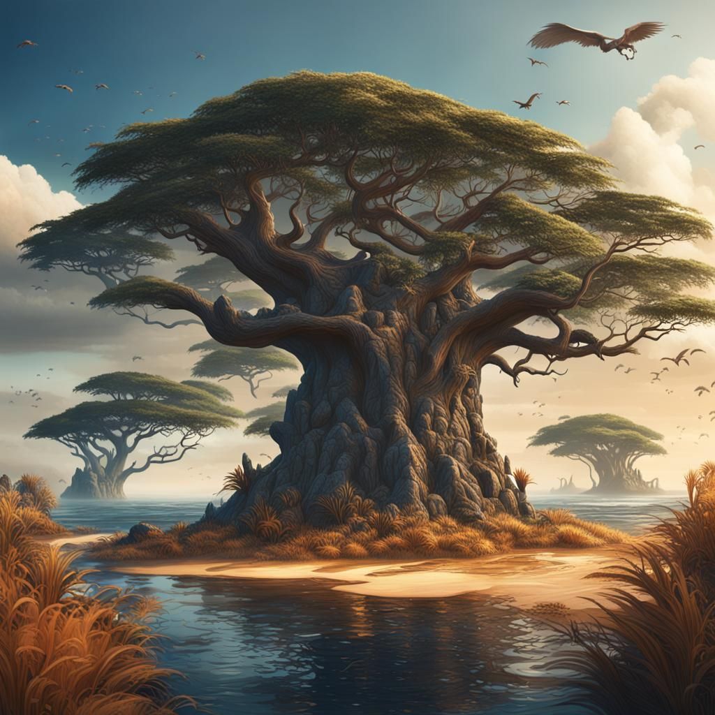 African Savanna Meets Ocean: Fantasy Concept Art