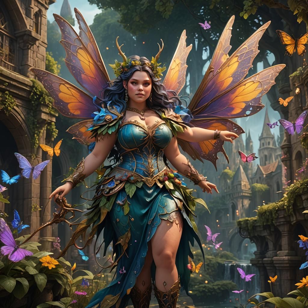 Detailed Fairy Matte Painting in Deep Color