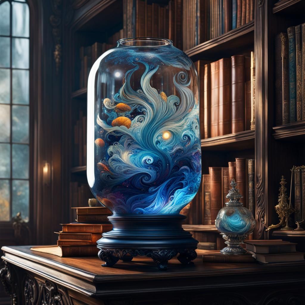 Navy Energy Swirls from Vase: Fantasycore Artwork