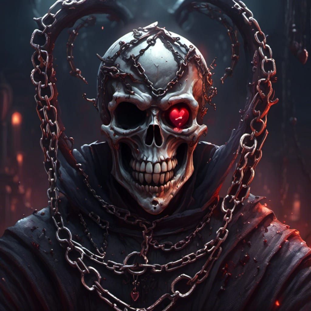 Grim Reaper with Heart Glasses and Chains