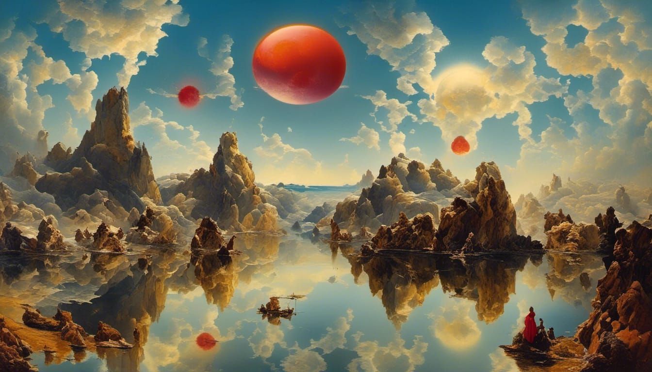 Surreal Strawberry Fields in Oil on Canvas