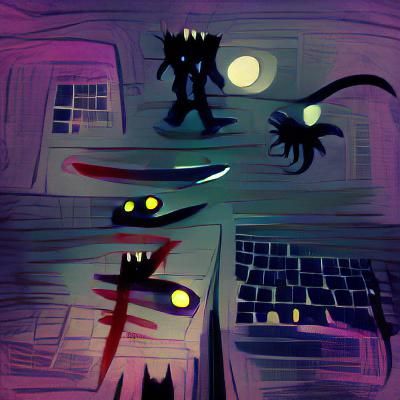 Gothic Horror Shadow Figure in Dark Forest