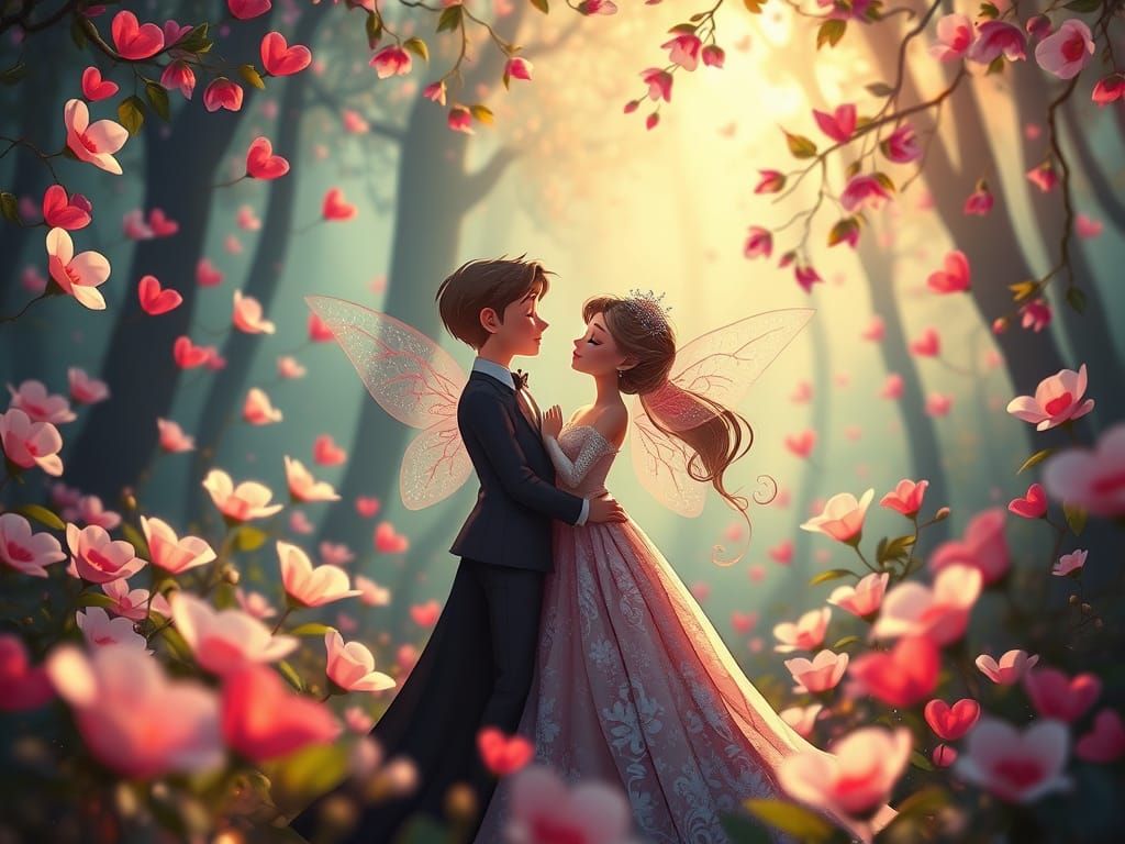 Whimsical Love in a Blooming Fantasy