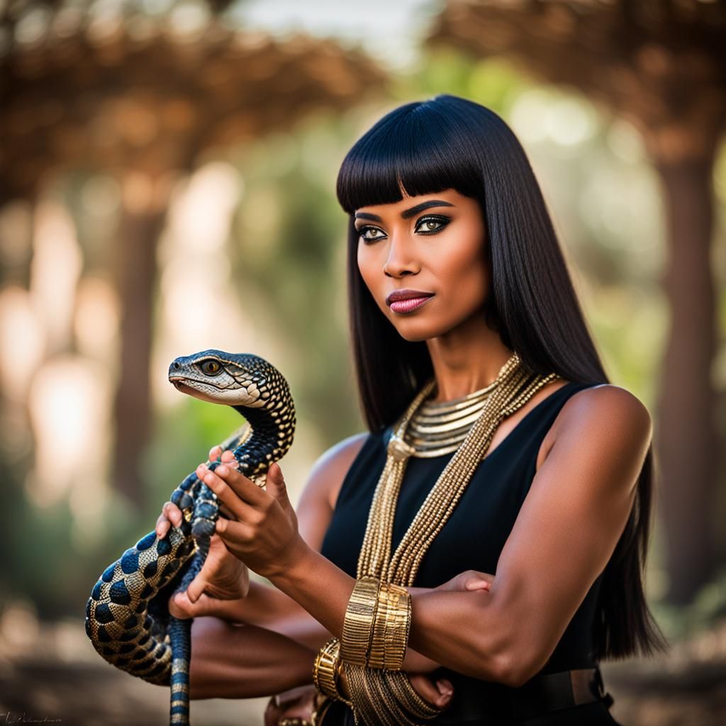 Cleopatra with Bob and Cobra: Professional Portrait