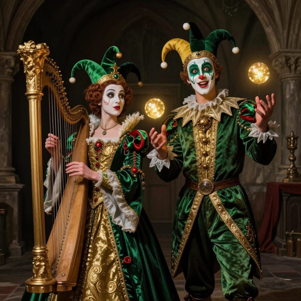 Irish Royalty Jesters in Medieval Hall