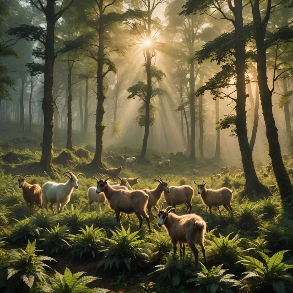 Goats in Marijuana Field: A Matte Painting