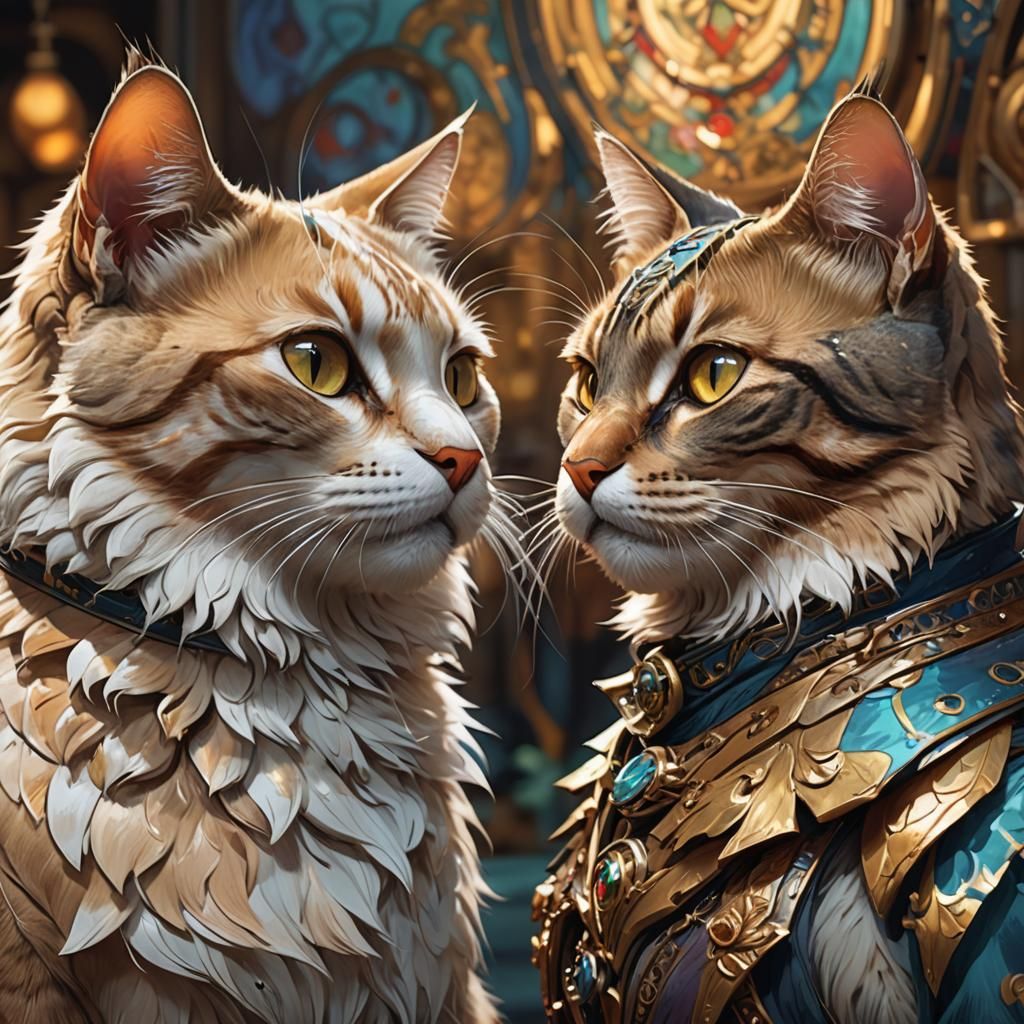Cats Chatting: Hyperdetailed Portrait in Unreal Engine