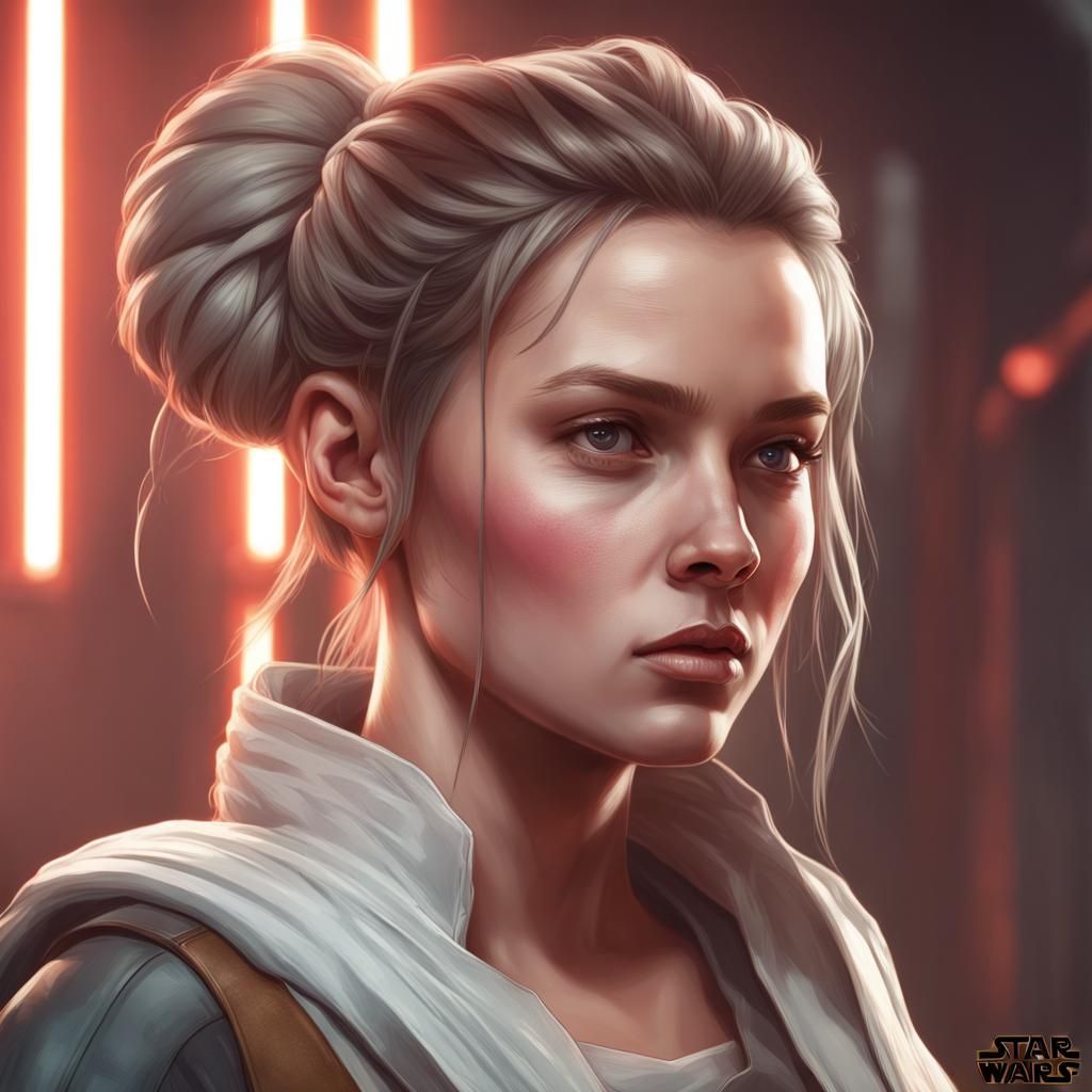 Girl in Star Wars Mercenary Outfit, Digital Portrait