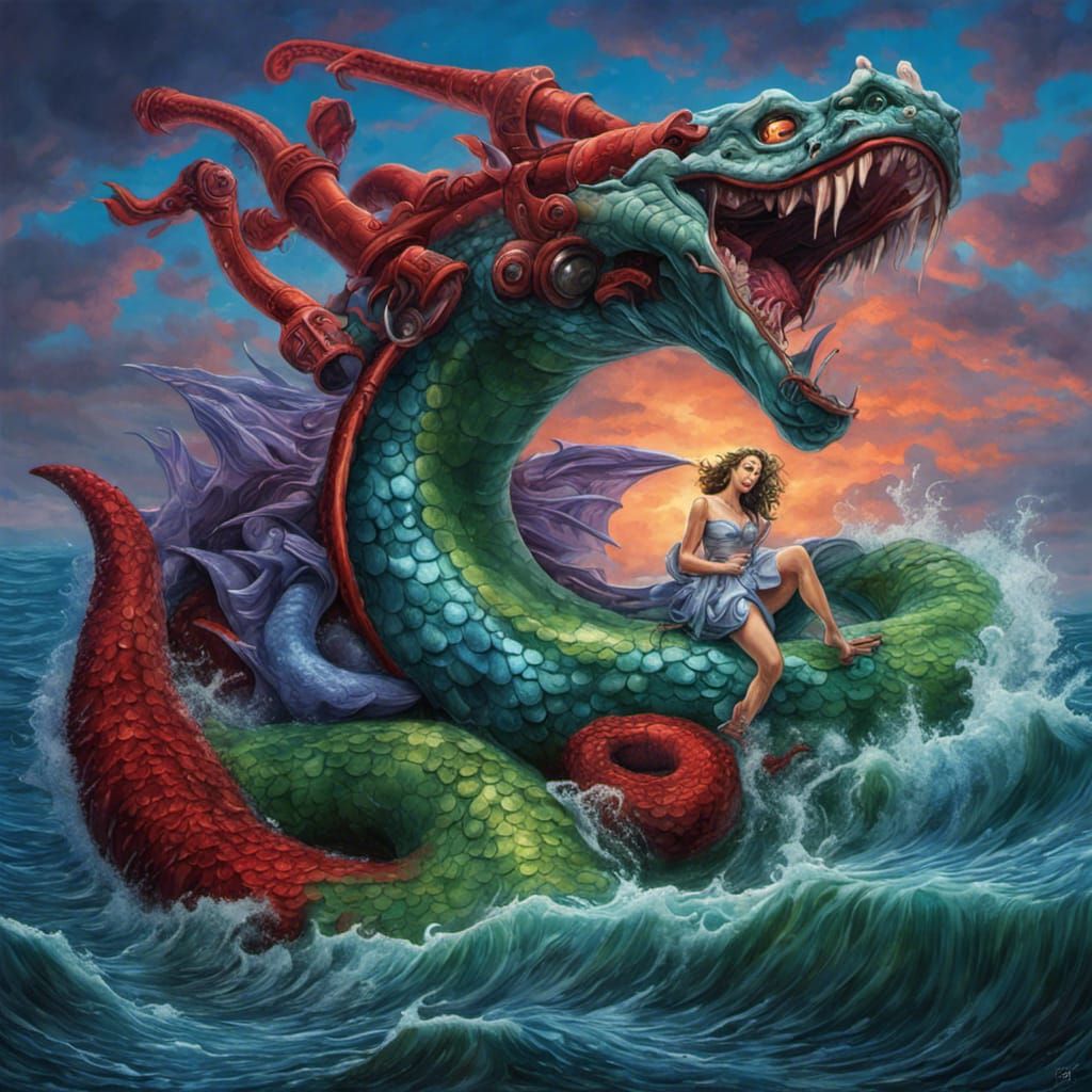 Abducket by a sea-monster