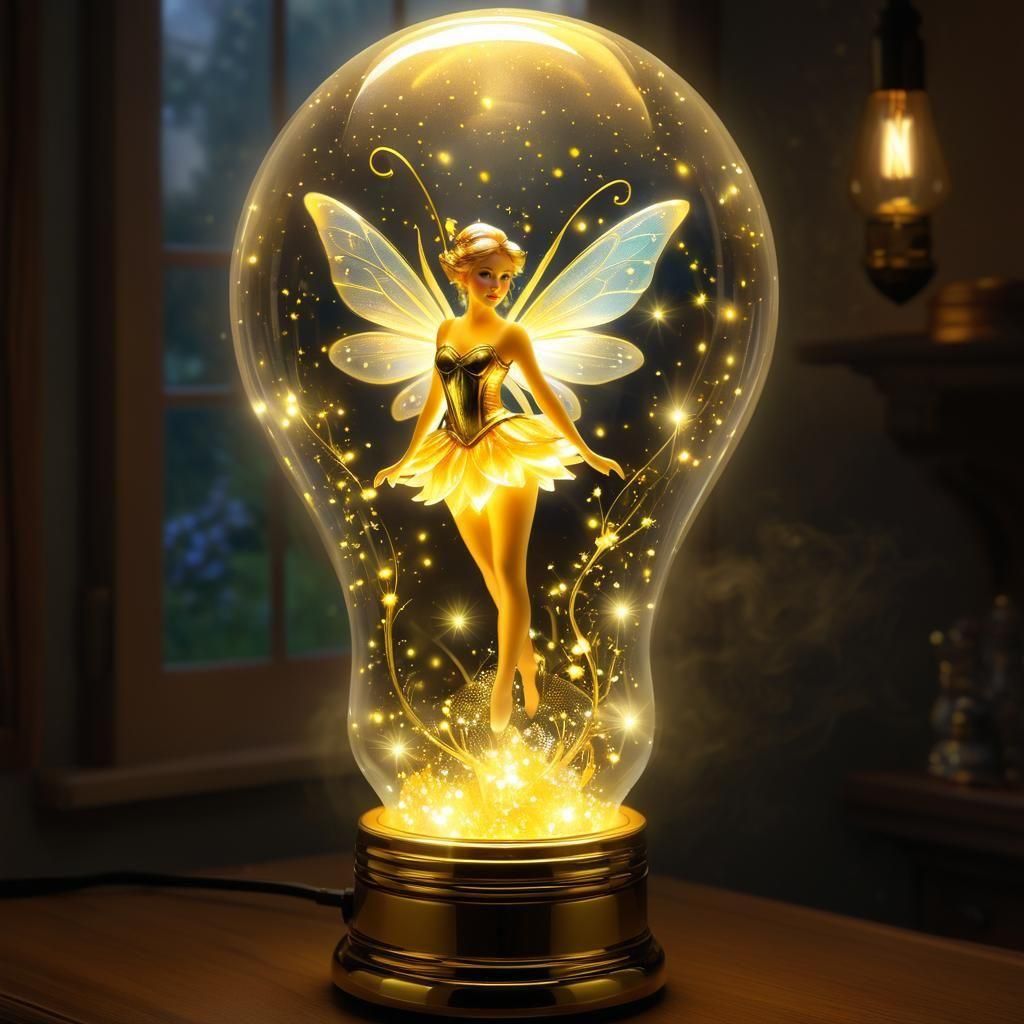 Ethereal Fairy Trapped in Light Bulb