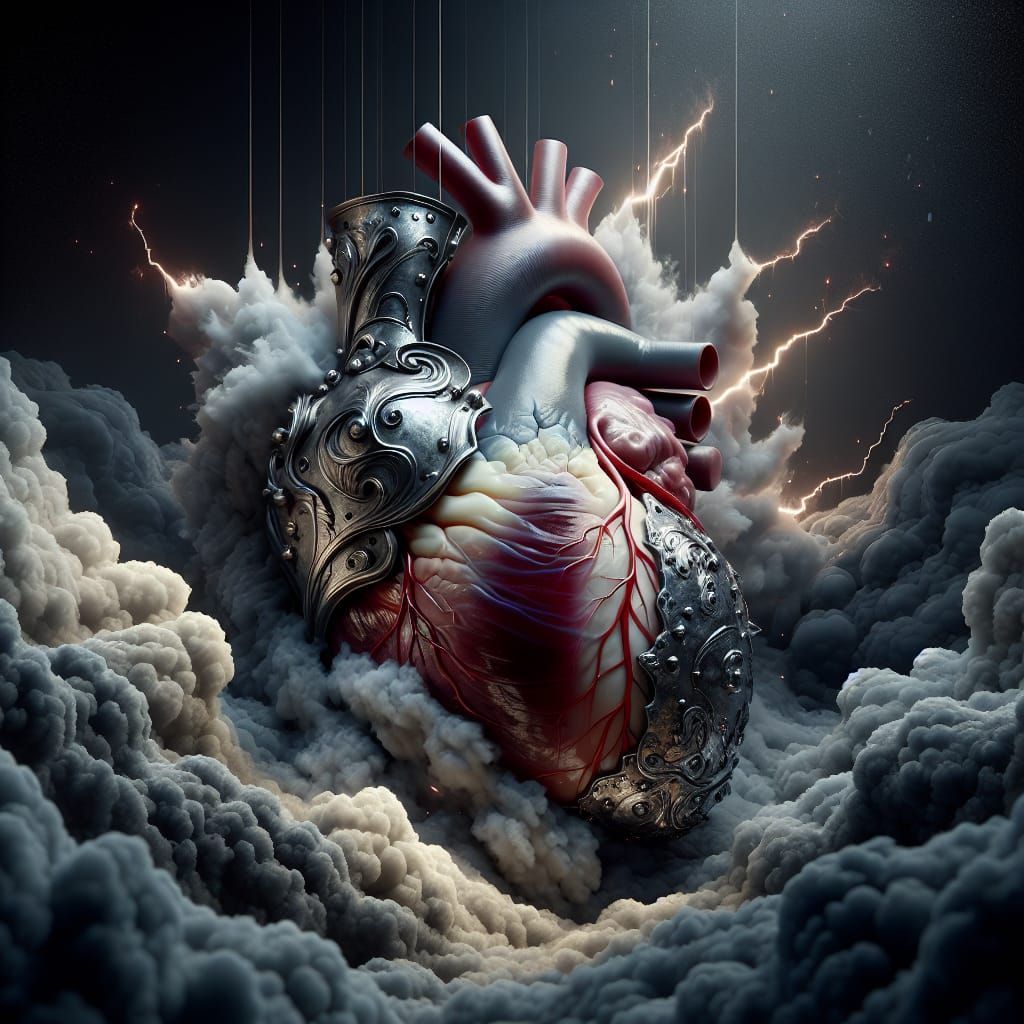 Armored Heart: Strength and Resilience in Digital Art