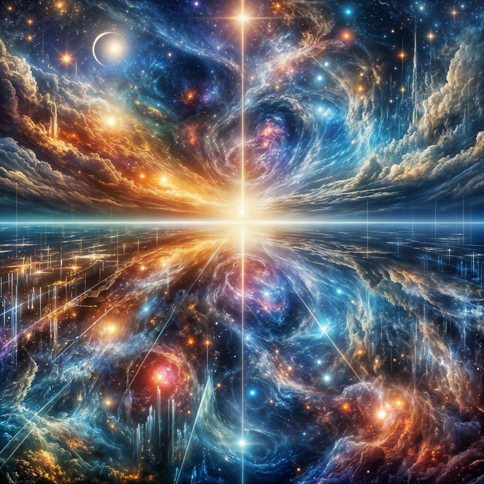 Dual Realm: Day and Night Worlds Reflected