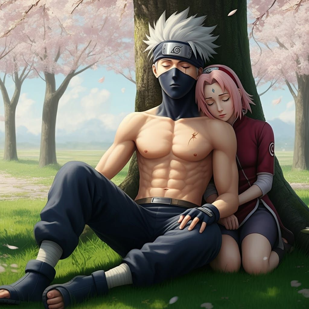 Shirtless Kakashi Hatake, handsome, six-pack abs sitting on ...