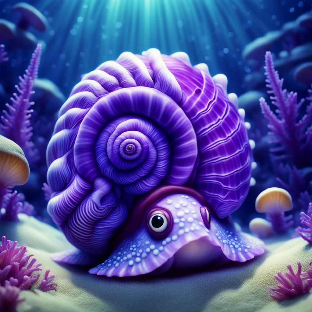 Adorable Violet Sea Snail: Cinematic Film Still