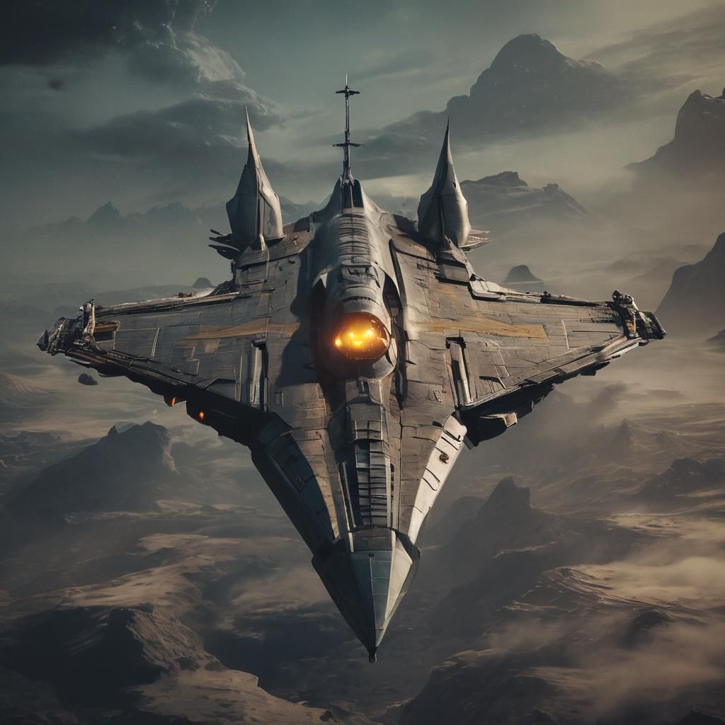 Cinematic Starship in Space