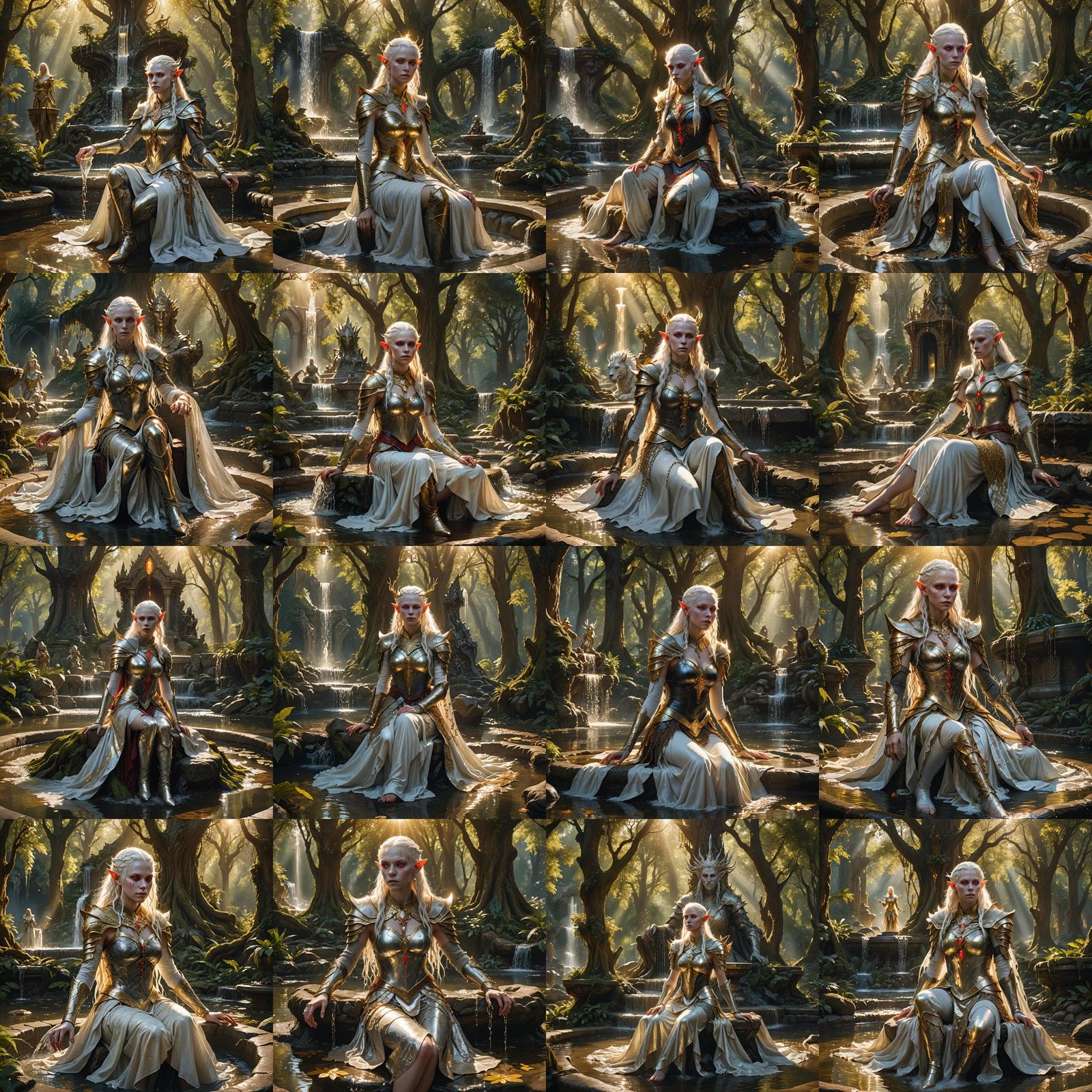 Albino Elf Queen Cleansed by Golden Light