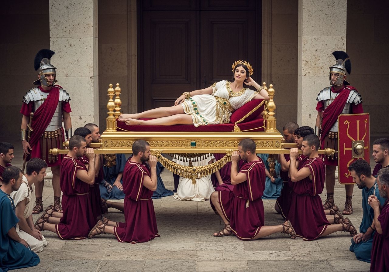 Empress Messalina on Gold Litter Bed