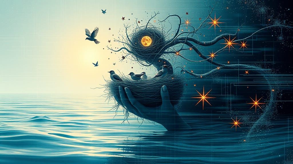 Dreamlike Mindscape Intertwined with Cosmic Energy