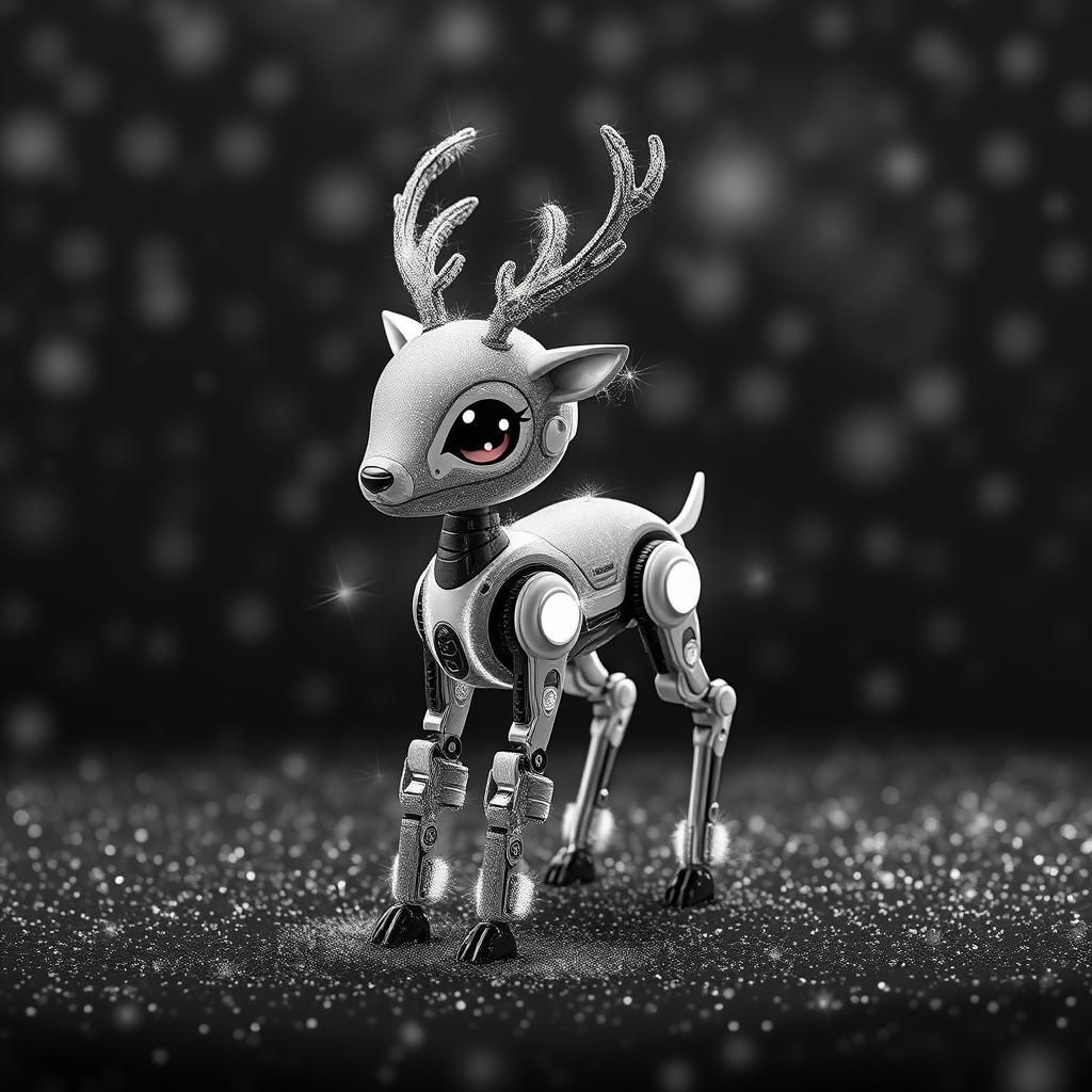 cute chibi robot bionic reindeer