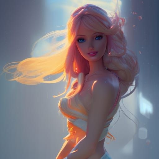 Barbie in Surreal Style Concept Art