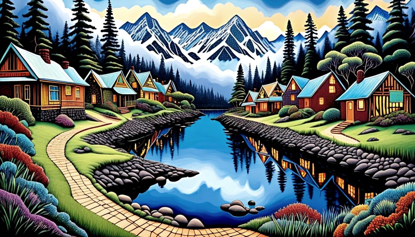 Aboriginal Zentangle Inspired by Kinkade Style