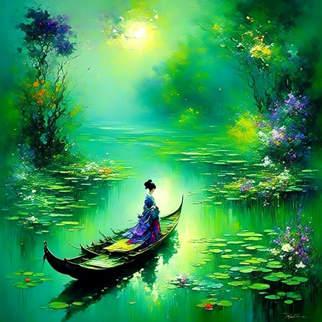 Geisha's Lament: An Epic Impasto Watercolor Masterpiece