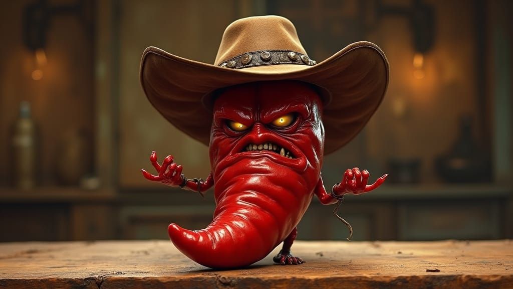 Cyberpunk Chili Pepper Brims with Fury