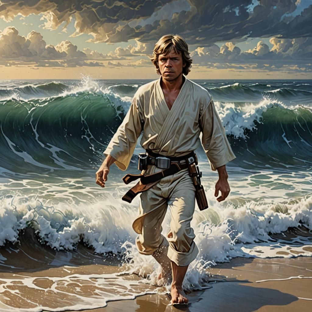 Luke Skywalker Embraces Ocean Waves