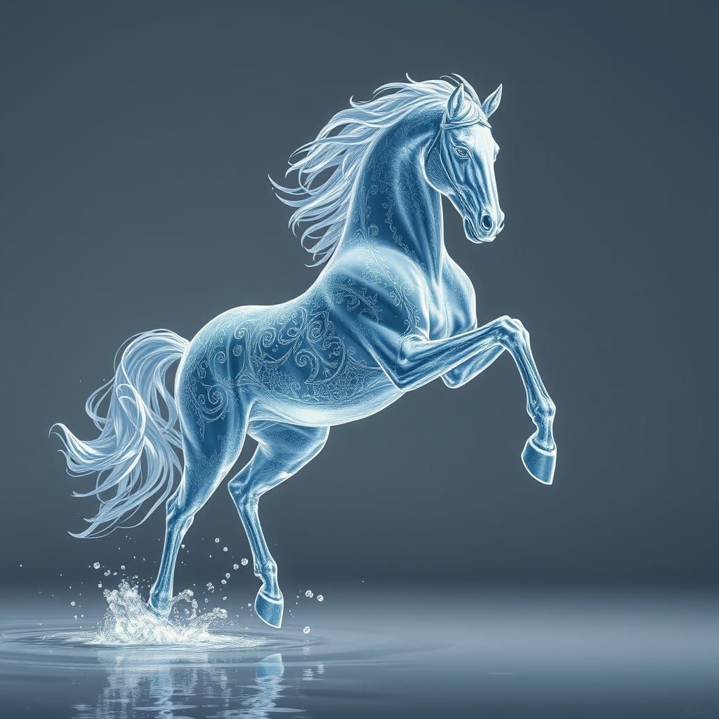 Ethereal Equine in Dreamlike Art Deco