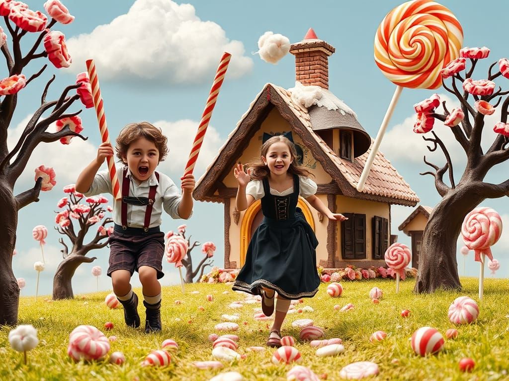 Demonic Children Chase Witch from Candy House