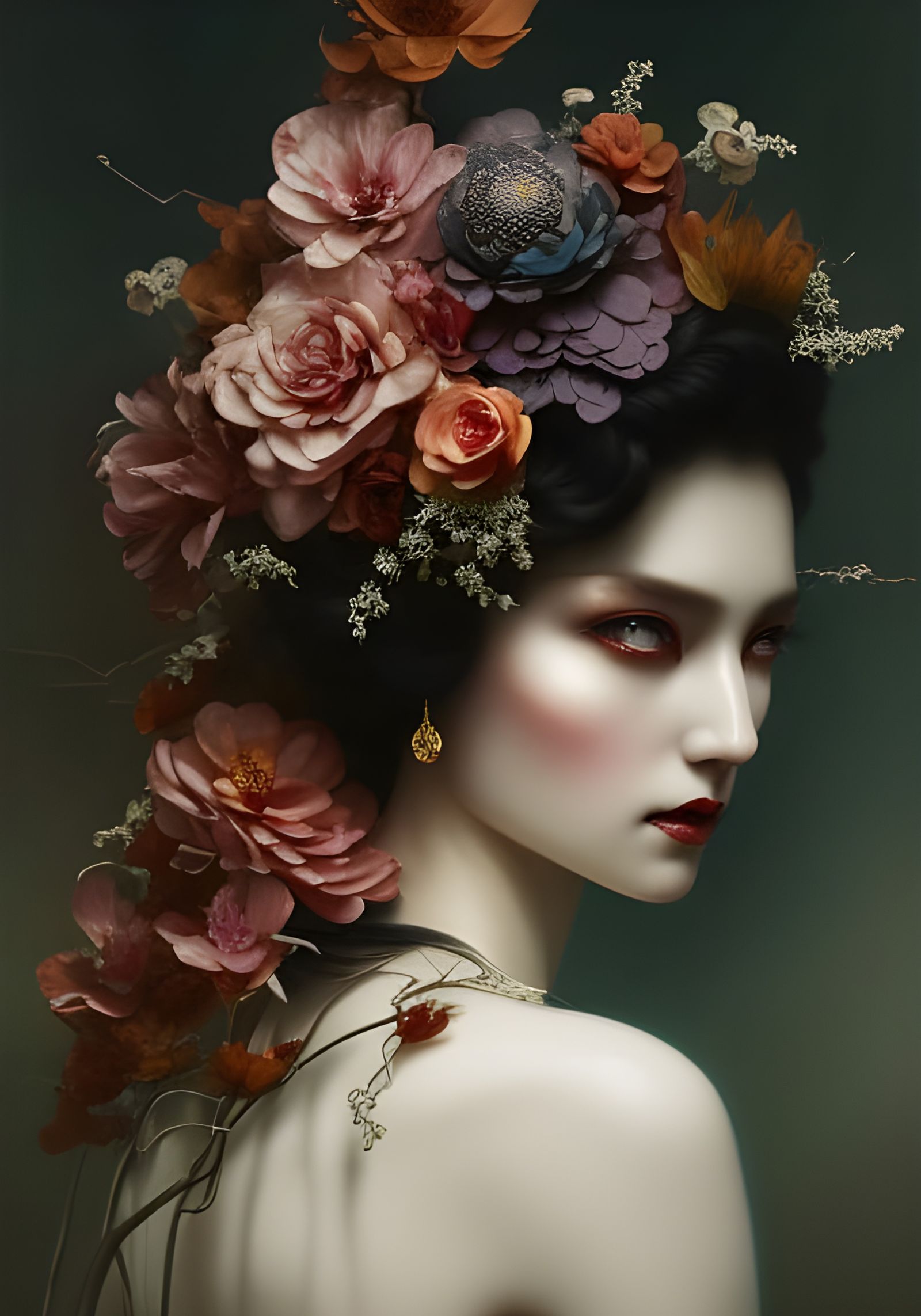 Intricate Flower Demon Horror Creature