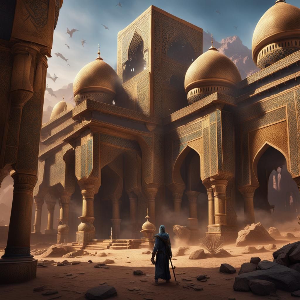 Ancient Arab Assassin in Detailed Matte Painting