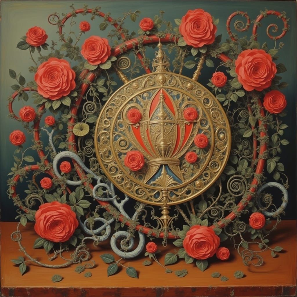 Ethereal Roses in Muted Green, with Soft Golden Light