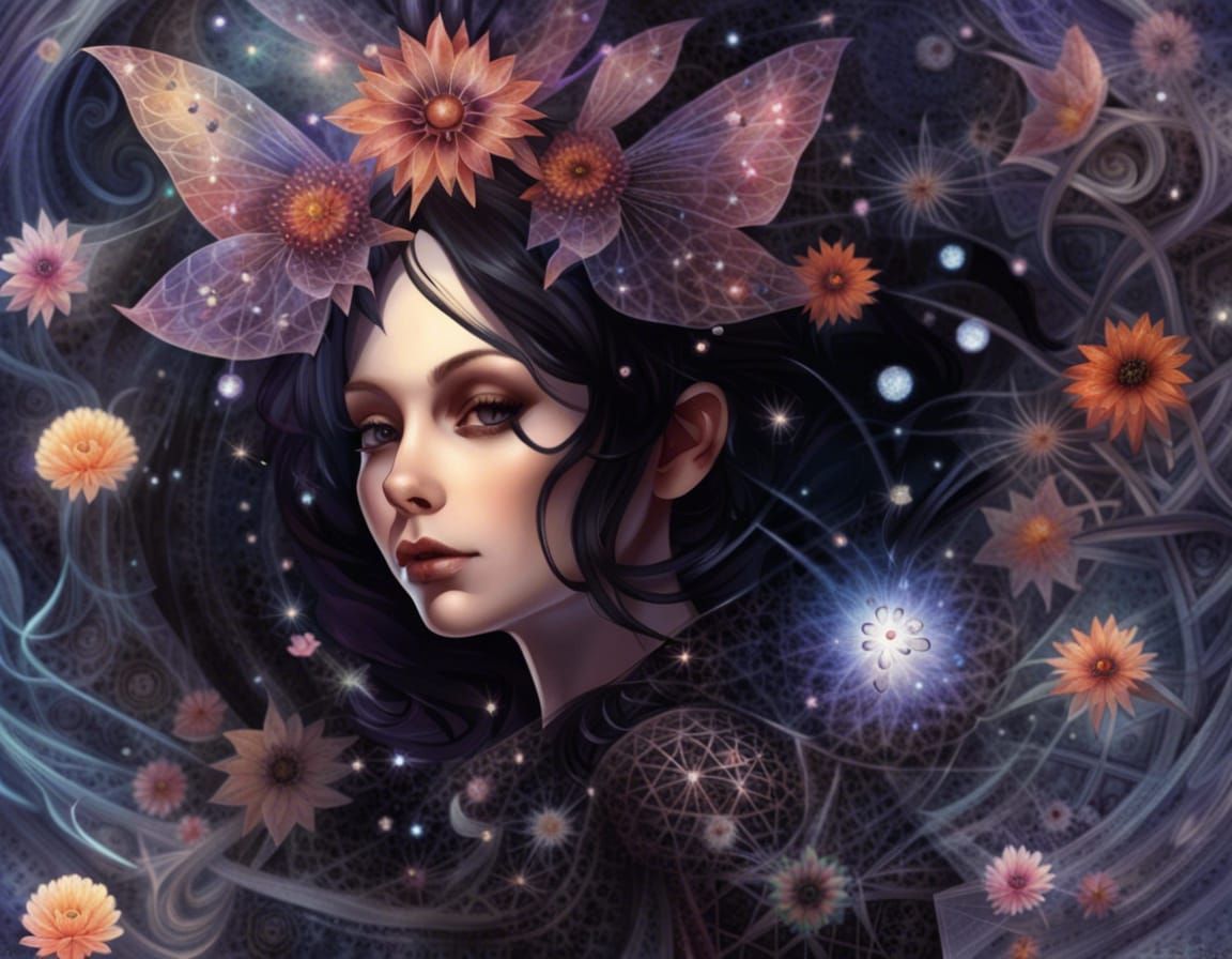Evil Pixie Hoarding a Universe Flower